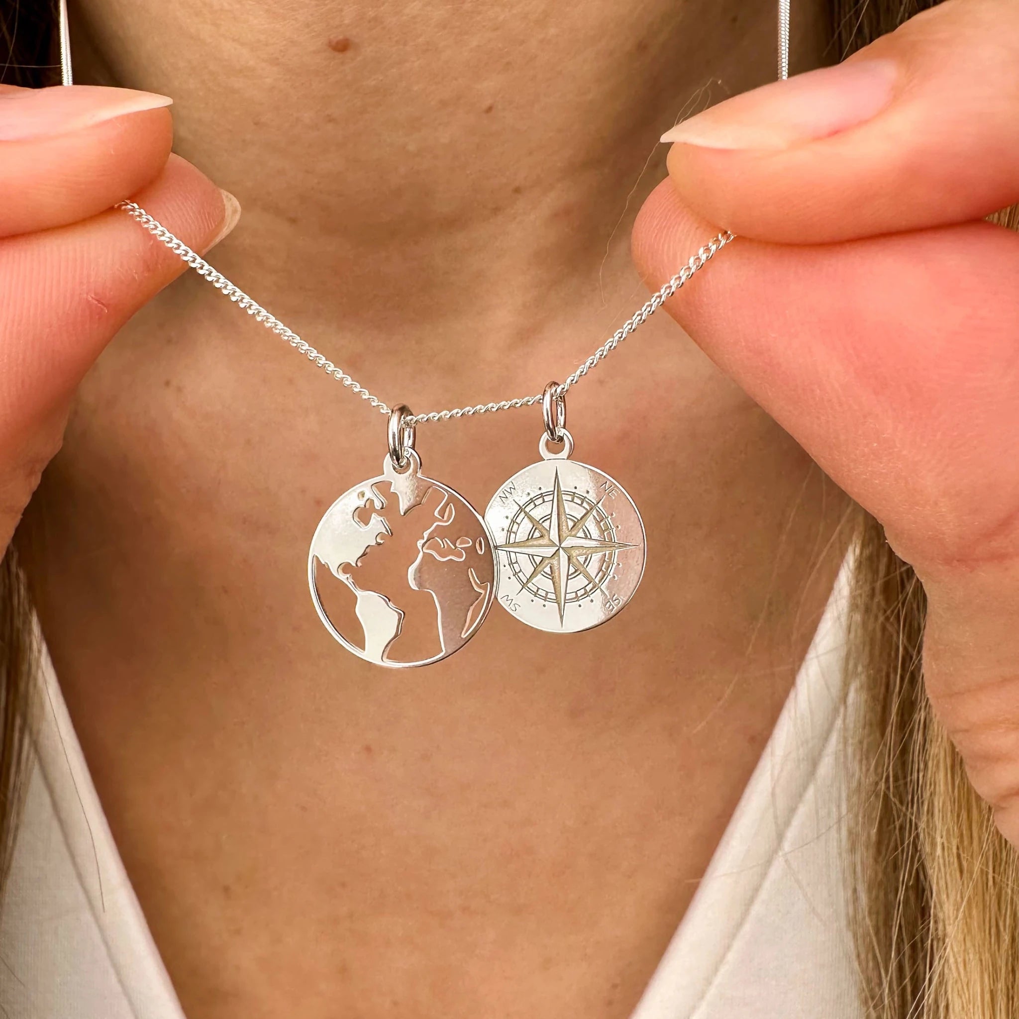 Map And Compass Necklace