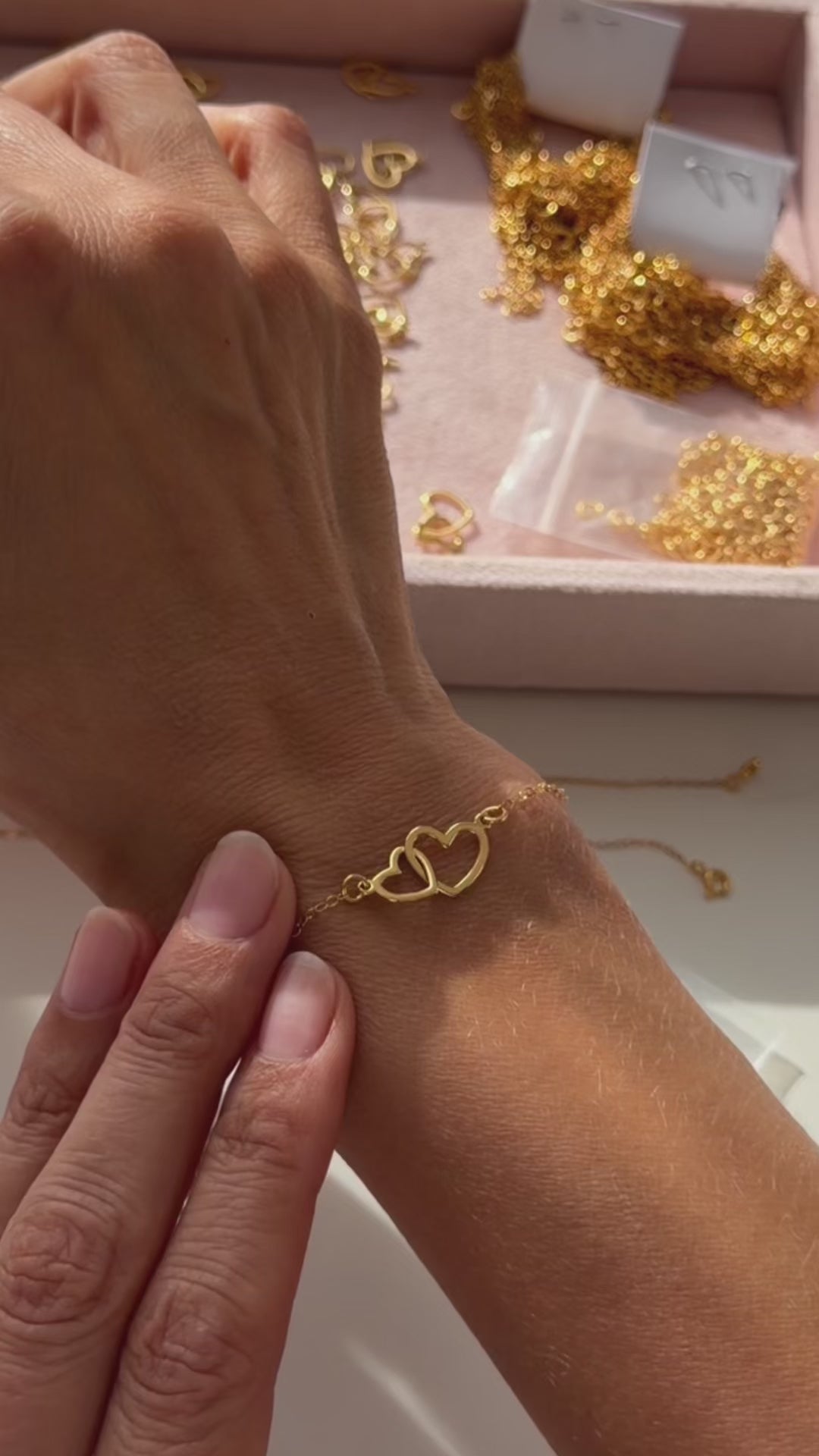 Two Interlocking Hearts Bracelet